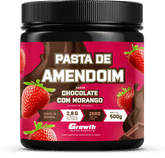 PASTA DE AMENDOIM SABOR CHOCOLATE COM MORANGO 500G - GROWTH SUPPLEMENTS