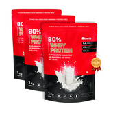 03 WHEY PROTEIN 80% CONCENTRADO 1KG
