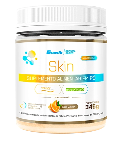 Growth Skin 345g (Colágeno tipo 1 + Colágeno VERISOL® + Ácido Hialurônico + Vitamina C) – Growth Supplements