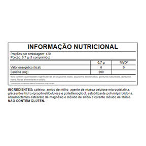 CAFEÍNA 200MG 120COMP (PRÉ-TREINO)