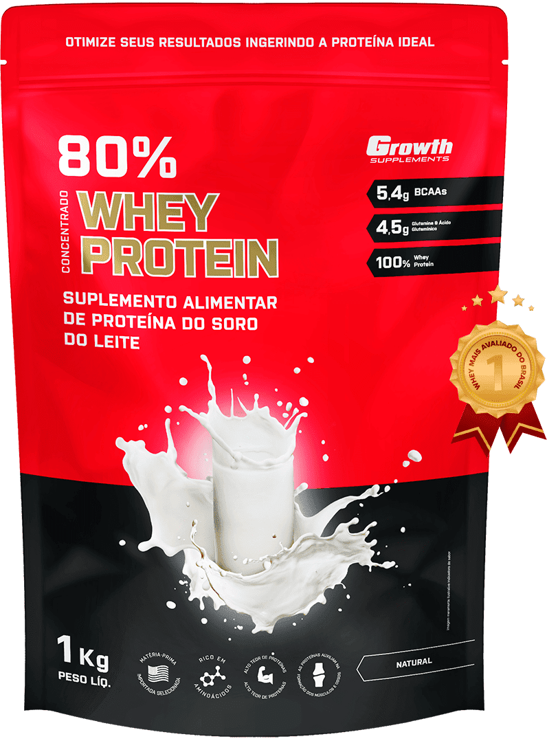 [COMBO 1] 03 WHEY PROTEIN 80% CONCENTRADO 1KG + 01 CREATINA MONOHIDRATADA 100G