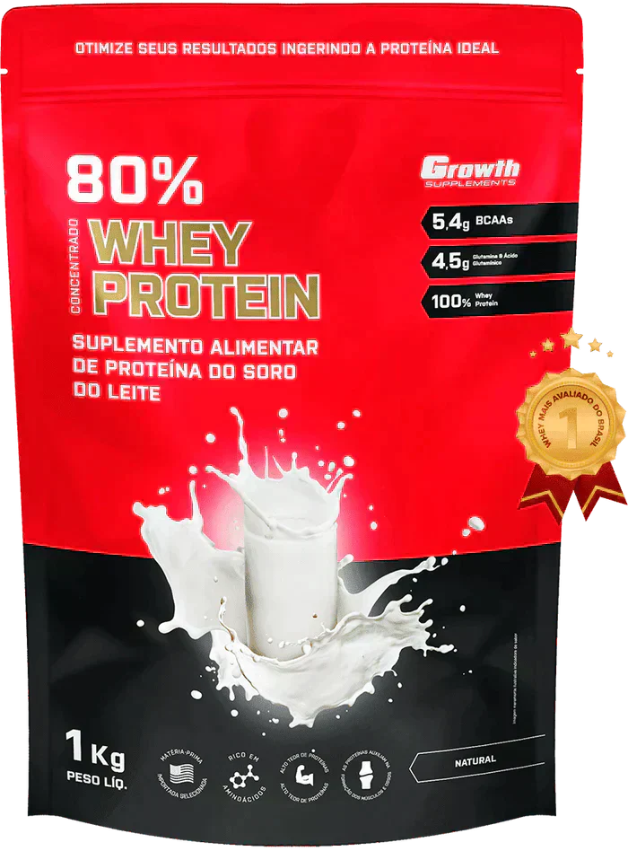 [COMBO 2] 03 WHEY PROTEIN 80% CONCENTRADO 1KG + 01 CREATINA MONOHIDRATADA 100G
